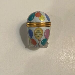 Halcyon Days enamel egg shaped trinket box